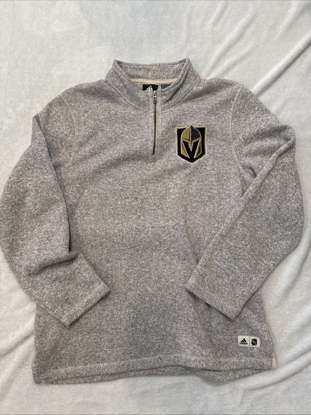 ADIDAS Vegas Golden Knights NHL 1/4 Zip Pullover Hockey Sweater M XL